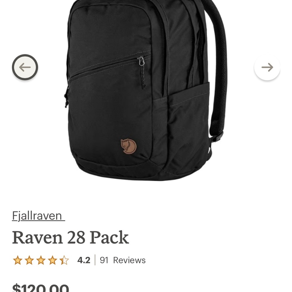 Fjallraven Black Backpack Durable Everyday Essential